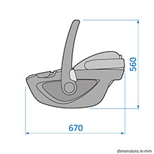 Dimensão - Bebê Conforto Pebble 360 com Base FamilyFix 360